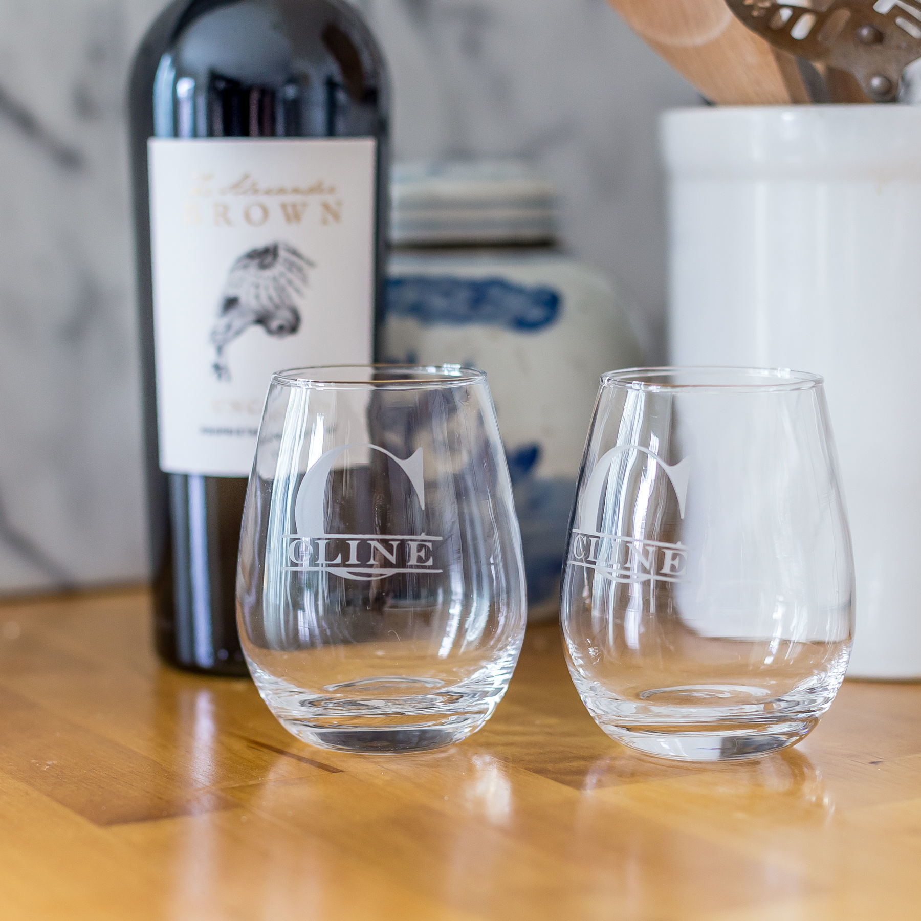 Custom Stemless Wine Glasses - Set of 4