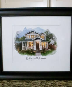 Custom Framed Watercolor Image