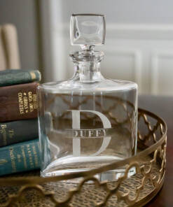 European Mouth Blown Whiskey Decanter