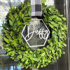 Boxwood Wreath Personalized with Wooden Name Cutout