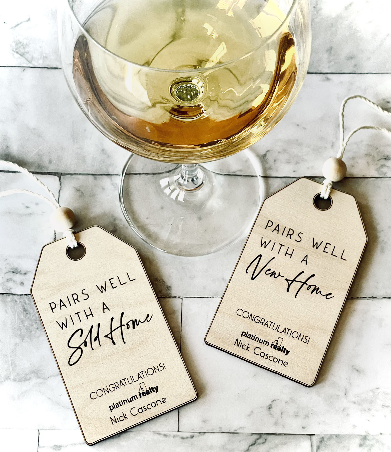 Wood Realtor Gift Tags - set of 5