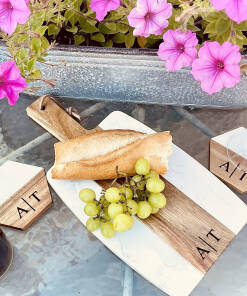 Wood and Marble Coasters