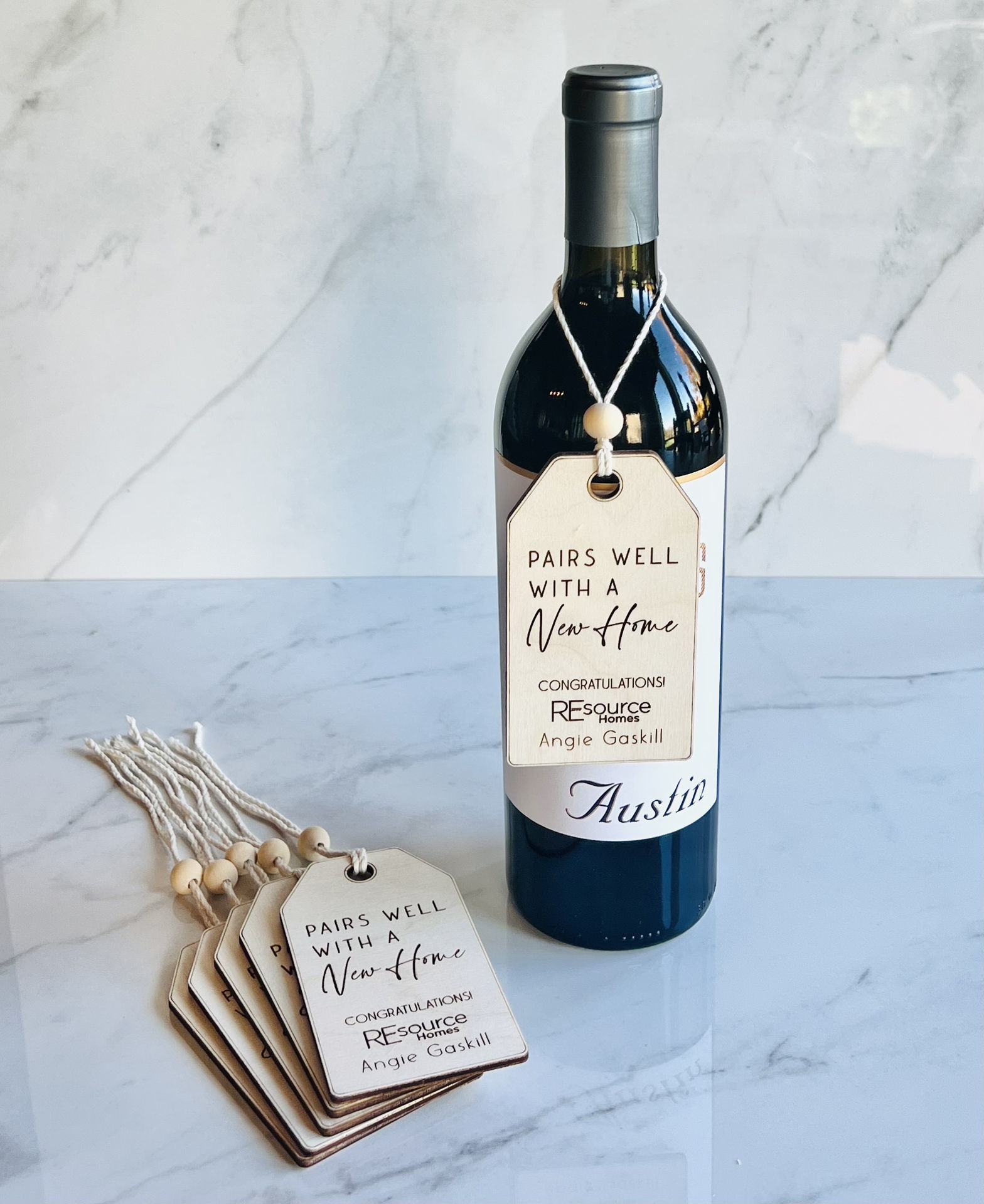 Wood Realtor Gift Tags - set of 5