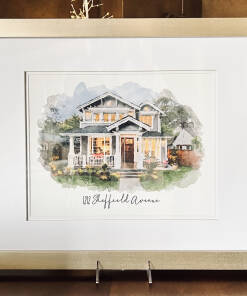 Custom Framed Watercolor Image