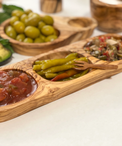Olive Wood Three Section Tray