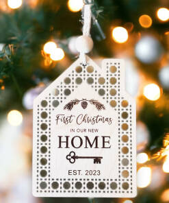 Realtor Closing Gift Tag / Ornament - Rattan Style - Set of 3